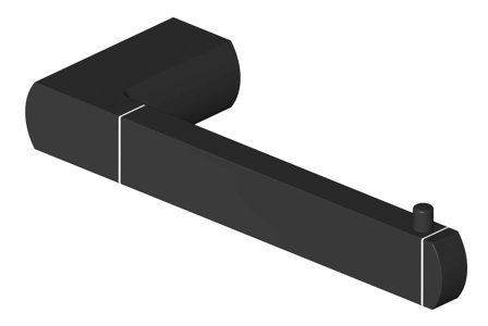 Gustavsberg Square Toalettpapirholder Matt svart, Baderom