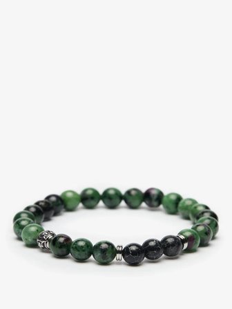John Henric Men's Green Beaded Bracelet Trier Size 22cm
