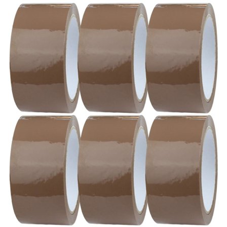 6 rullar tejp (brun) för paket, kartonger, porto, m