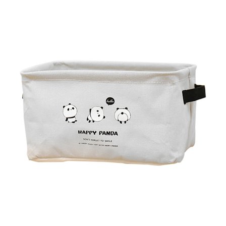 Panda förvaringskorg Enkel tyg Vikbar fyrkantig låda Hemma bomull och linne förvaring fyrkantig låda