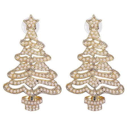 1 par juleøreringe til kvinder, ferieøreringe til piger, julesmykker, træøreringe, feriegaver