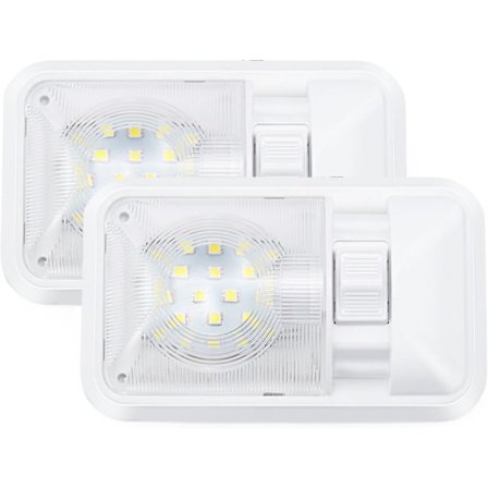 2 st 12V LED-innerbelysning Auto Caravan LED-lampa Naturligt vitt glödlampa med strömbrytare för bilfordon Lastbil Släpvagn Husbil Båt Taklampa