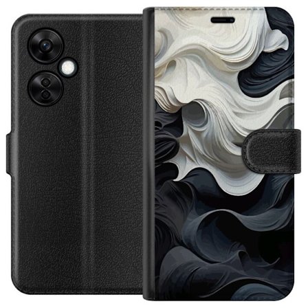 Yhteensopiva Lompakkokotelo OnePlus Nord CE 3 Lite Silkki Musta/Valkoinen
