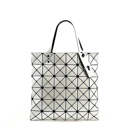 Kvinner Japansk Issey Miyake Geometri Tote Vesker Lingge Veske Reise Håndvesker White