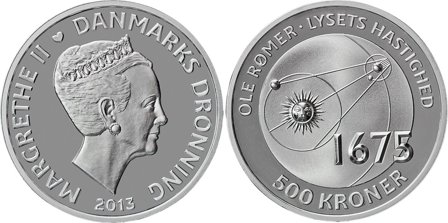 Danmark 2013 - Ole Rømer - 500 kr. sølvmønt