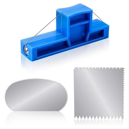 3 stk. Vinkel Skæring Ler Værktøj Trimmeværktøj Blå Plastik Keramisk Trådskærer til Keramik, Keramik og Skulpturering