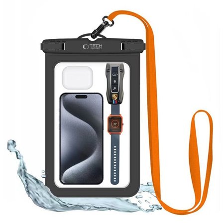 Tech-Protect Waterproof Case UWC9 vanntett for enheter opp til 8,9" - svart og oransje