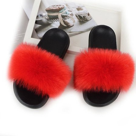 Mimigo Damer Faux Fur Sandaler Kvinners Sandaler Fuzzy Sandaler Flip Flop Pels Sandaler Myke Flat For Innendørs Utendørs