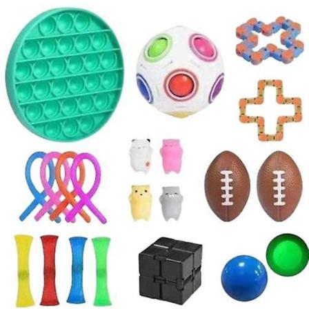 21 Pakke Fidget Leker Pop it Stress Ball Leksak Relax Antistress