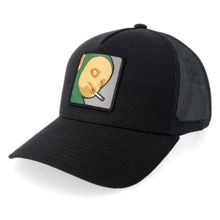 BOOM - Svart trucker Keps - Little Green Smoke Guy Black A-frame Trucker @ Hatstore
