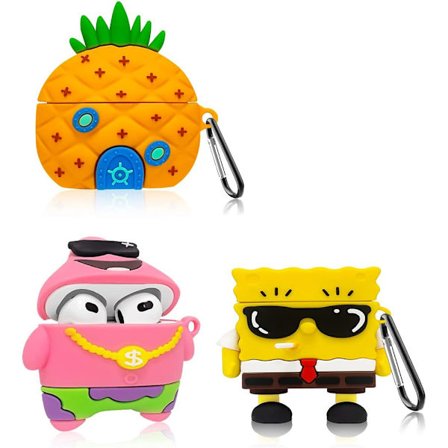 [3-pack] Roligt AirPods 3:e generationens fodral, 3D-tecknad karaktär Sött Aripod-fodral för Airpods 3 Kawaii Airpods 3-skydd för män Pojkar 