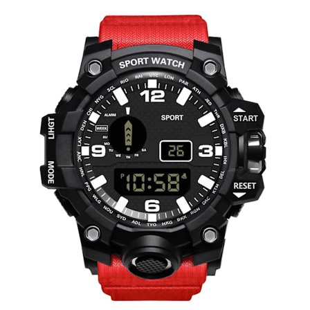 Vattentät watch El Light 12/24 timmars väckarklocka Watch