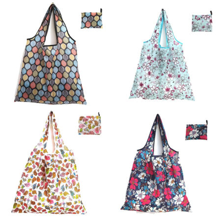 Kassar med stor kapacitet, återanvändbara och hopfällbara kassar med handtag, vattentäta kassar, förvaringsväska red blue green