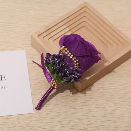 6 stk Blomster Menn Boutonniere Håndlaget Silke Menn Corsage For Brudgom W