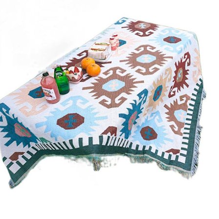 Bordsduk, etnisk tryckt geometrisk mönster bordsduk med tofsar, restaurangkök rektangulär bordsduk för kök, fest, onsdag