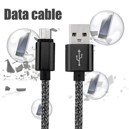 Universal Micro USB-laddare Flätad Kabel Sladd MicroUSB Typ B