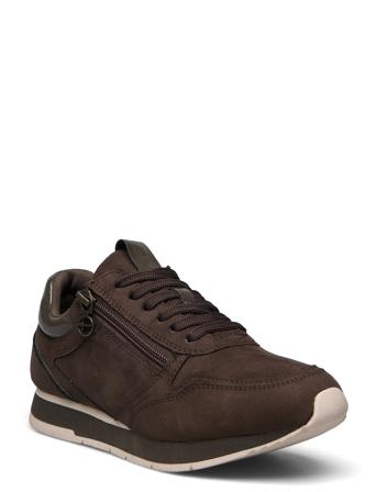 Woms Lace-Up Lave Sneakers Khaki Green Tamaris