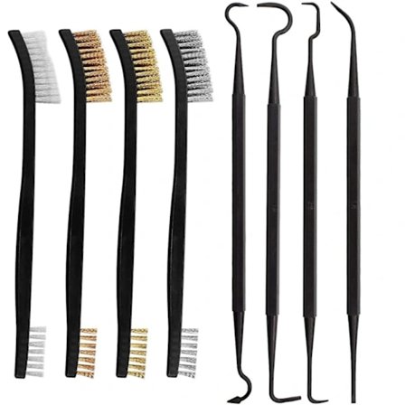 Rostfri stålborste, 8 delar Liten mässingsborste Mini stålborste Nylon , handtrådsborste Mässingsborste för rengöring Borstning Skrubbning Rost Damm R