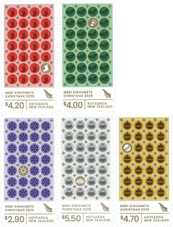 New Zealand - Julen 2025 - Postfrisk sæt 5v