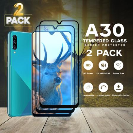 2-PaCK Samsung Galaxy A30 - Härdat Glas 9H-Super Kvalitet 3D