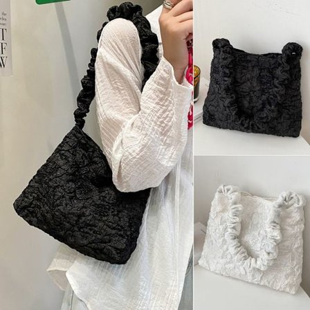 Naisten pehmeät olkalaukut Tote Messenger Bag MUSTA black