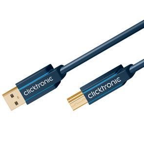 CLICKTRONIC USB3.0 A/B Cable. M/M. Blue. 1.8m Factory Sealed