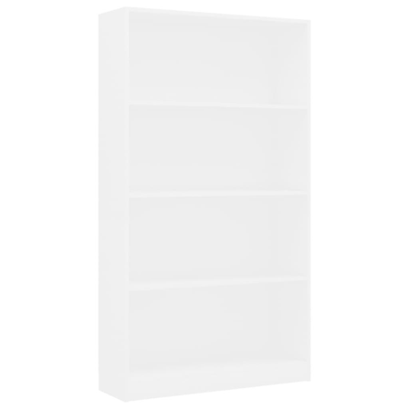 Vidaxl Bokhylla 4 Hyllor Vit 80x24x142 Cm Konstruerat Trä Vit