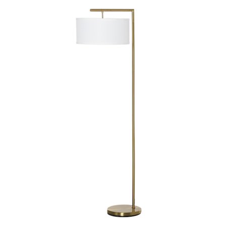 Gulvlampe Gulvlampe E27 Sokkel Til Stue Soveværelse Kontor Metal Stål Hør Guld + Hvid 47 X 37 X 153 Cm