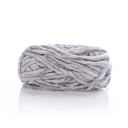 Chenille fløjl garn Chunky strikket kardet tråd GRÅ