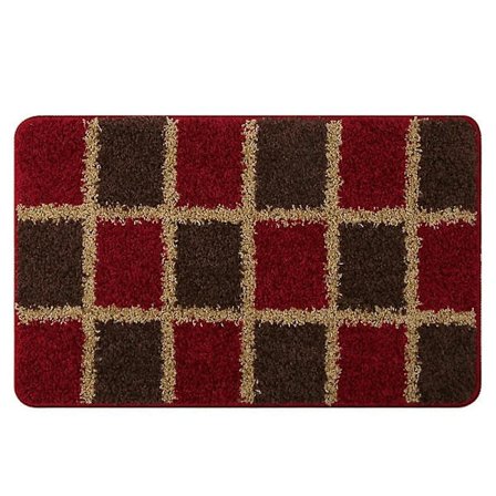 Badeværelsesmåtte Skridsikker Absorberende Brusebad Badeværelsesmåtte Tæppe No.b2 Rød 50x80cm