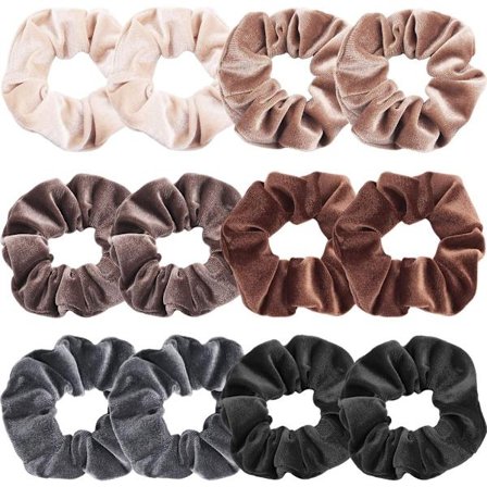 12 stk. - Scrunchie - Hårelastikker - Hårsløjfe - Hårknold - Hår b& - Hårtilbehør
