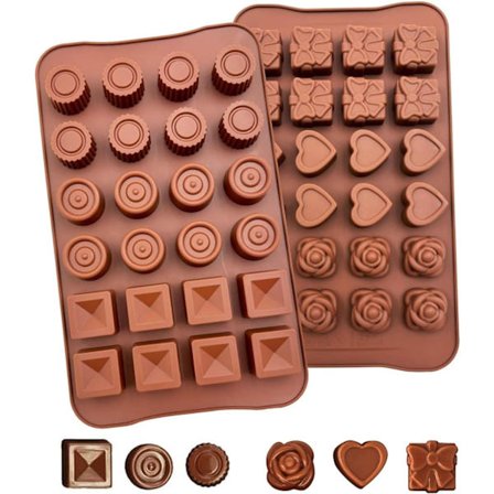 2 st chokladformar, chokladformar, 24 hål, silikonformar, non-stick form för choklad, 3D silikonform för kaka, choklad