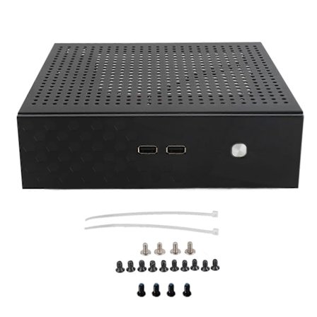 Stasjonær Datamaskin Kabinett God Varmeavledning Utsøkt Kompakt Svart Mini HTPC Kabinett for Hjemmevideodatamaskin
