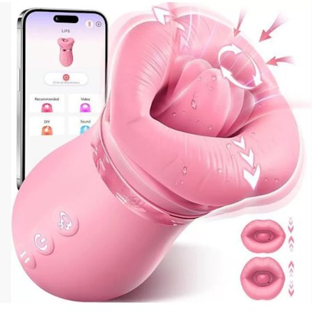 5-i-1 Rosenvibrator - 10 Slick- & 3 Suglägen Vuxenleksak Rosa