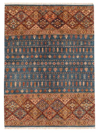 Anudada A Mano Shabargan Alfombra 179X244 De Lana Rojo Oscuro/Negro