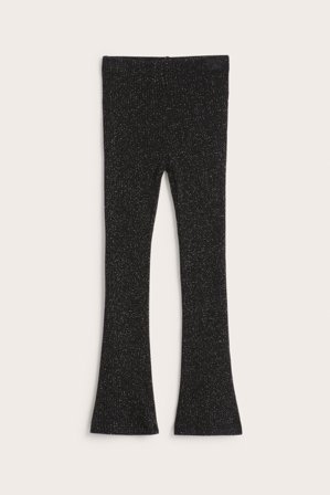 Kappahl | Brokatowe prążkowane legginsy | Czarne