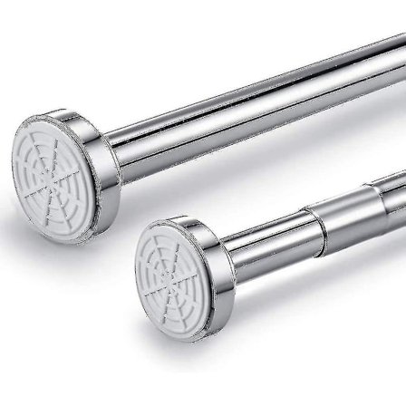 Teleskopisk stång i rostfritt stål 150 cm-260 cm utdragbar, duschdraperistång utan borrning, klämmbar stång justerbar genom att vrida, säker hållning 