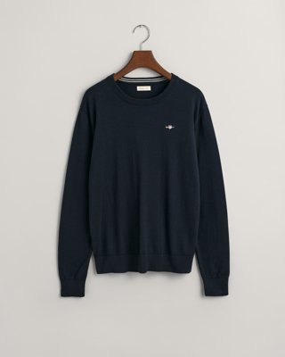 GANT - Bomullsgenser med rund hals for ungdom, unisex evening blue