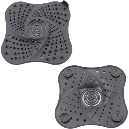 2-pack Swirl Square Badrumsavlopp Täcka Hår Catcher Avloppssil