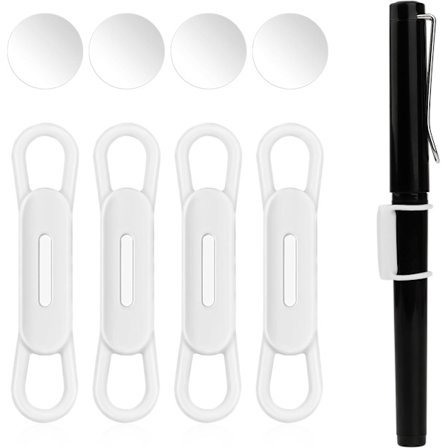 Magnetisk Penholder, 4 stk. Silikone Justerbar Penholder til Skrivebord, Køleskab, Whiteboards, Kontorskrivebordstilbehør Penholder Hvid