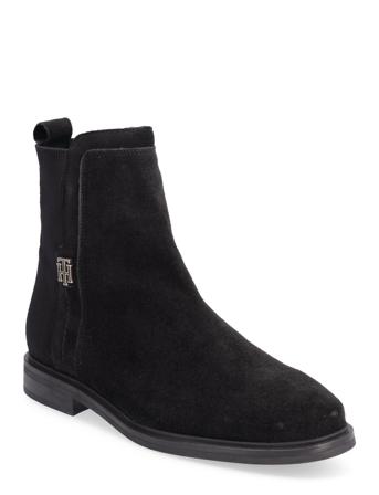 Th Essentials Flat Boot Shoes Boots Ankle Boots Ankle Boot - Flat Musta Tommy Hilfiger
