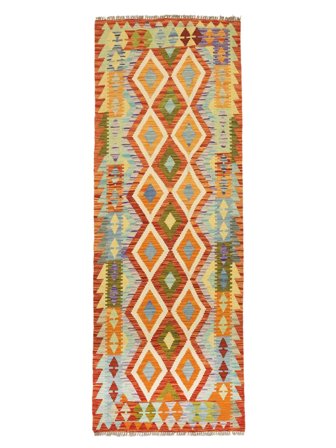 Kelim Afghan Old Style 91X253 Hallmatta Brun/Orange Ull, Afghanistan