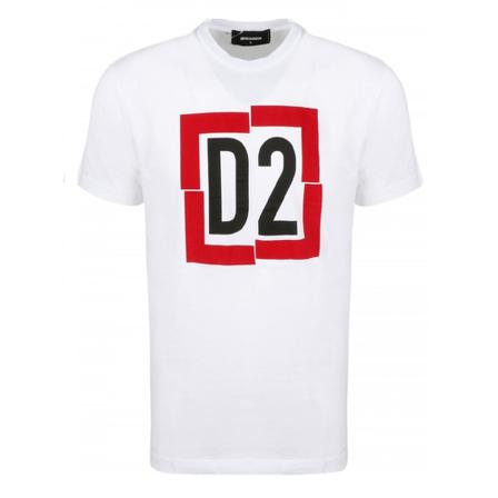 Dsquared2, T-Shirt With Logo Wit, Heren, Maat:M