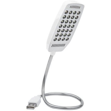 USB Lampe Mini 28 LED Læselampe til Bøger Bærbar Fleksibel Svanehals Computer med Kontakt Lys til Læsning (Hvid)