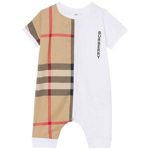 Kids - Burberry White Lennox Checked Romper 9 Months - All in ones - 9 months - White
