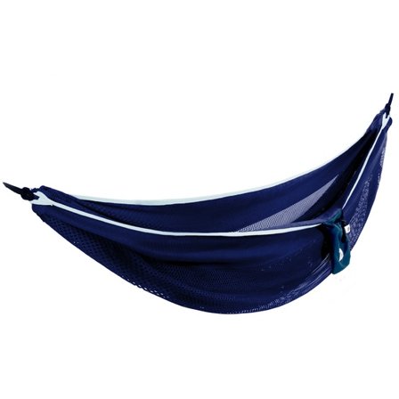 Vivere - Mesh Polyester - Hängmatta Dubbel - Navy/Turquoise - Litenleker