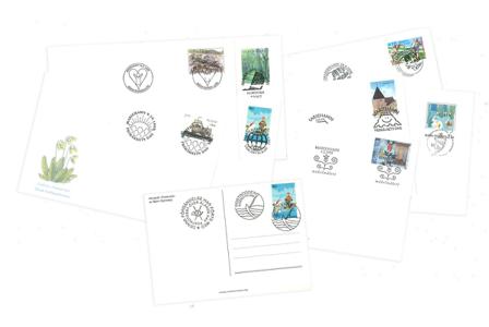 9 stk. FDC og 1 stk maxikort