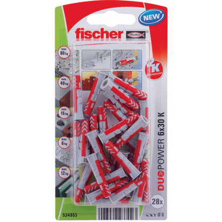 Fischer Universalpl Duopower 6X30 Bk A28 stk
