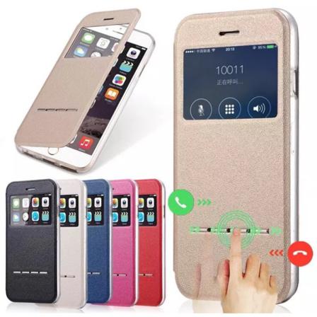 Iphone 8 Plus Stilsäkert Smartfodral Fönster & Svarsfunktion Vit