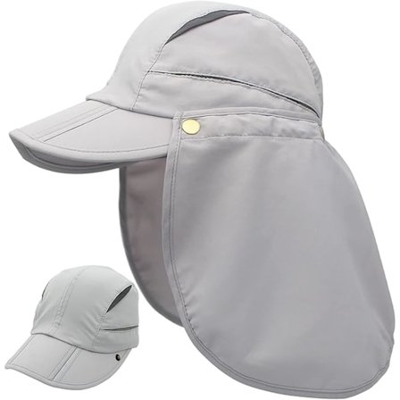 Hatt med avtakbar nakkebeskyttelse, allsidig sommersolhatt, solbeskyttelse, UV-beskyttelse, solskjerm, insektmiddel